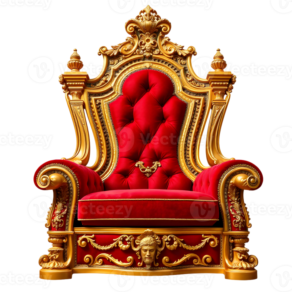 Golden throne isolated on black background png