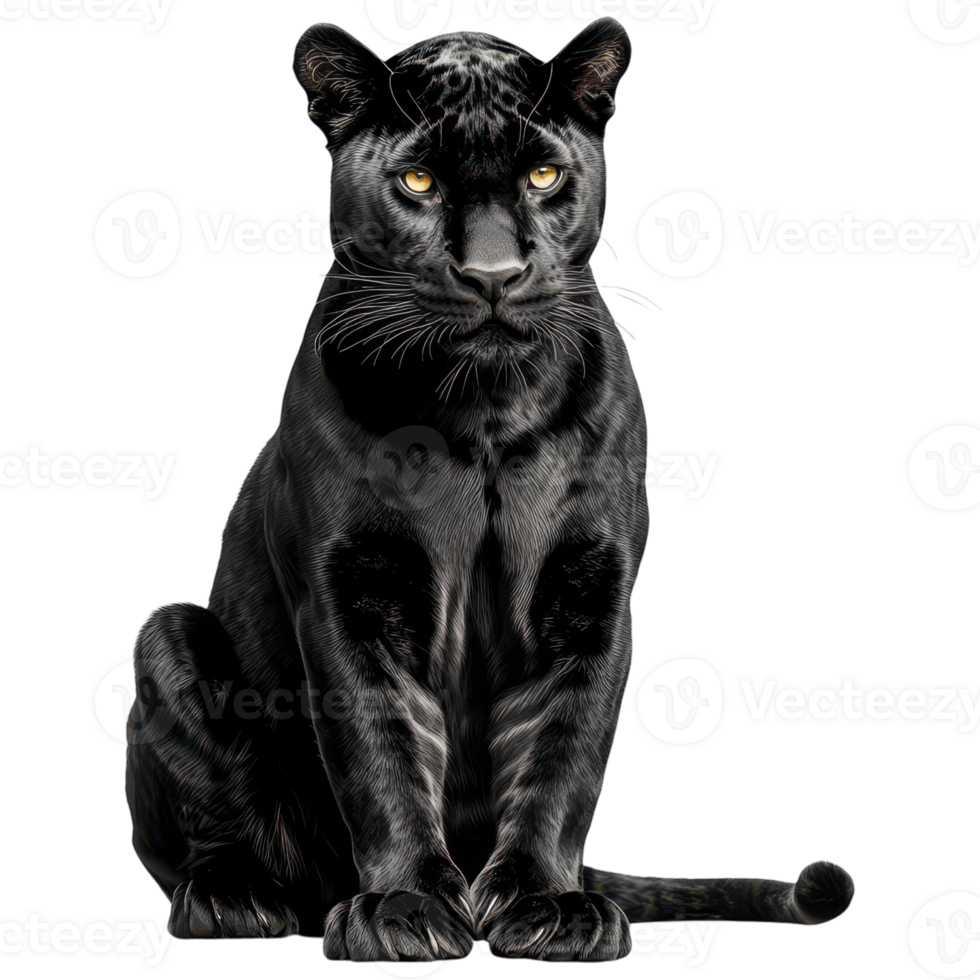 Black panther isolated on black background png