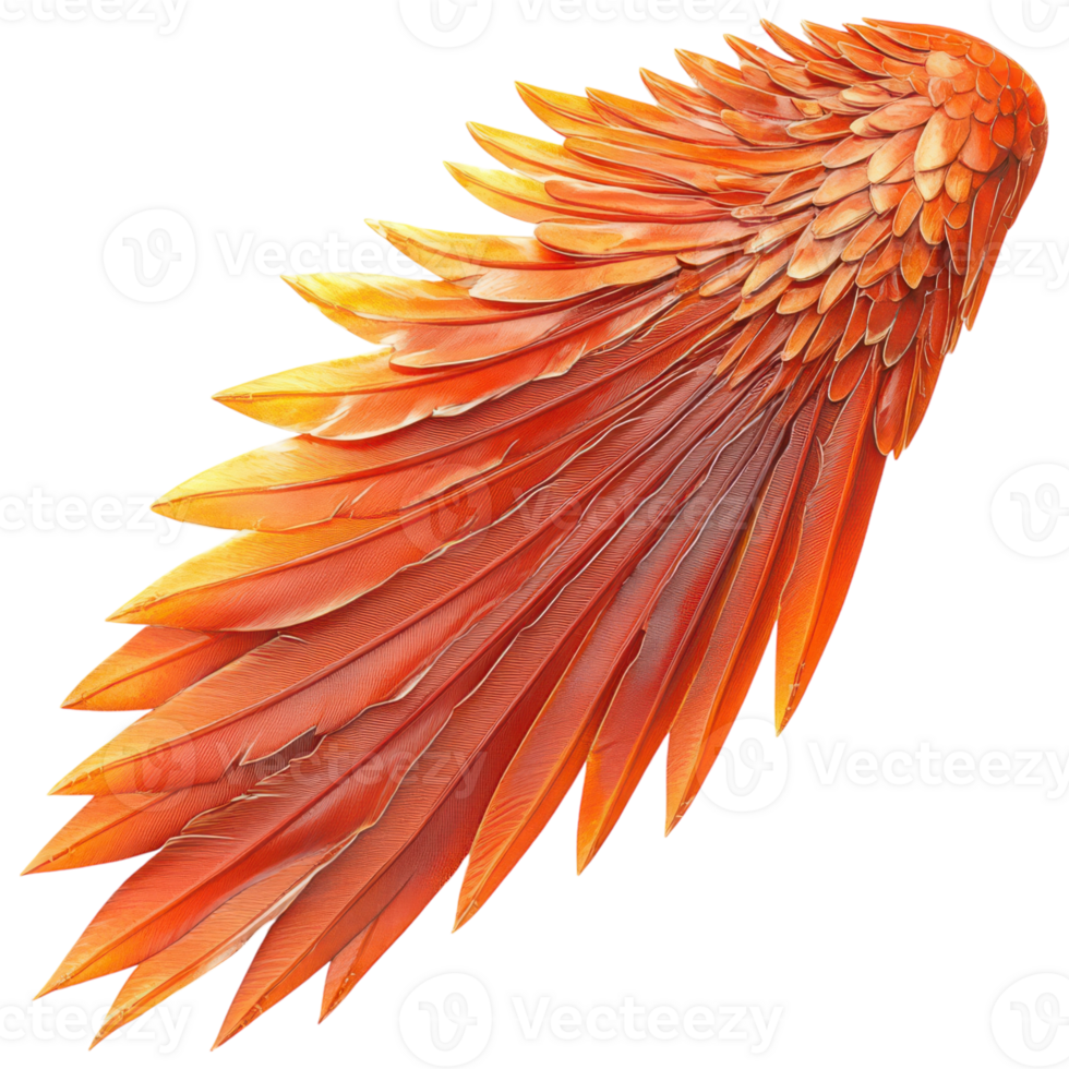 An orange and yellow winged bird on a black background png