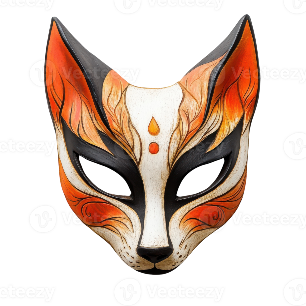 Kitsune Mask for Cultural Celebrations and Festivals on transparent background png