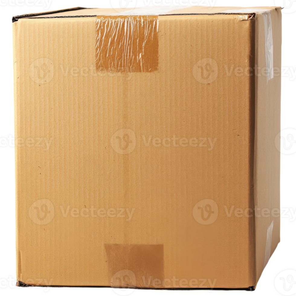 ein braun Karton Box mit Band auf es png