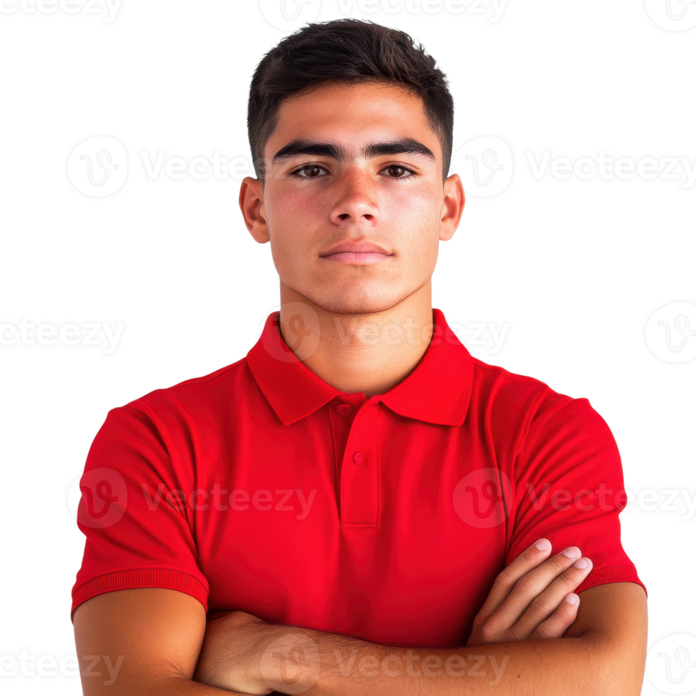 Professional Latin American Male Employee in Workplace Setting on transparent background png