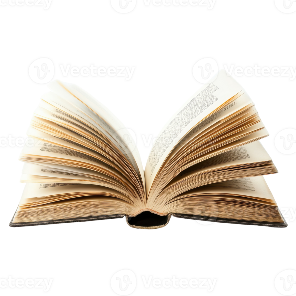Open Book Lying on Table for Education and Study Purposes on transparent background png