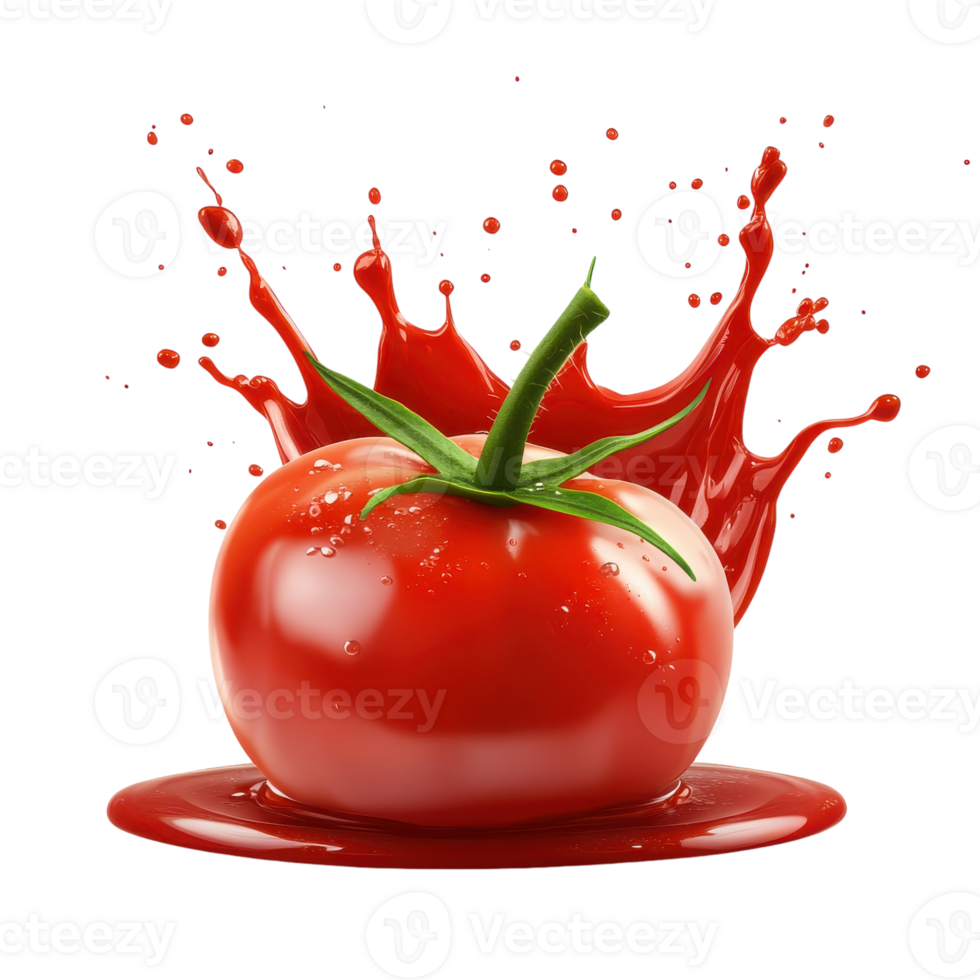 Red Tomato Ketchup Sauce Splash for Culinary Use on transparent background png