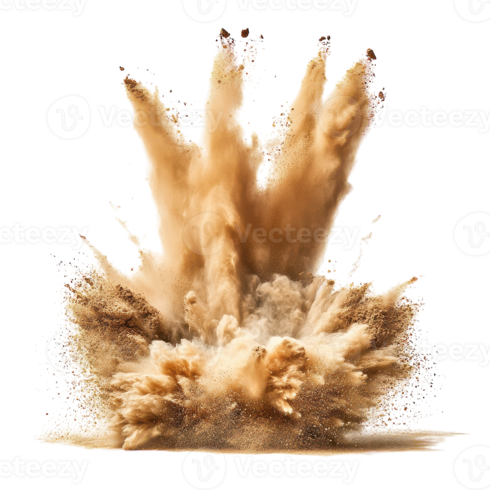 Dynamic Sand Explosion Creating Stunning Patterns on transparent background png