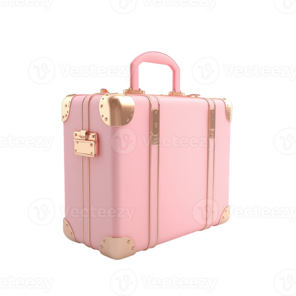 Vintage Suitcase on Wooden Surface for Travel Theme on transparent background png