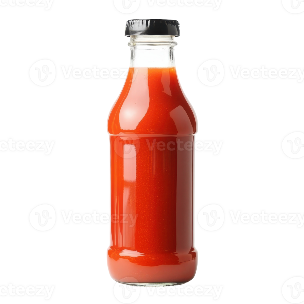 Tomato Sauce Bottle Isolated on White Background Ideal for Food Photography on transparent background png