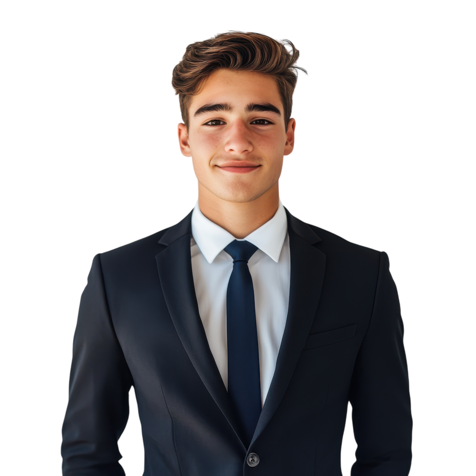 Young Man Intern in Formal Office Attire on transparent background png