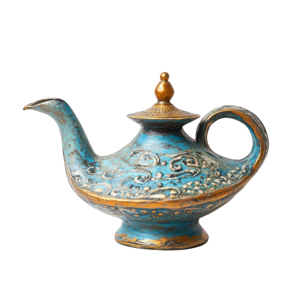 Aladdin's Magic Lamp - A Symbol of Wishes and Adventure on transparent background. png