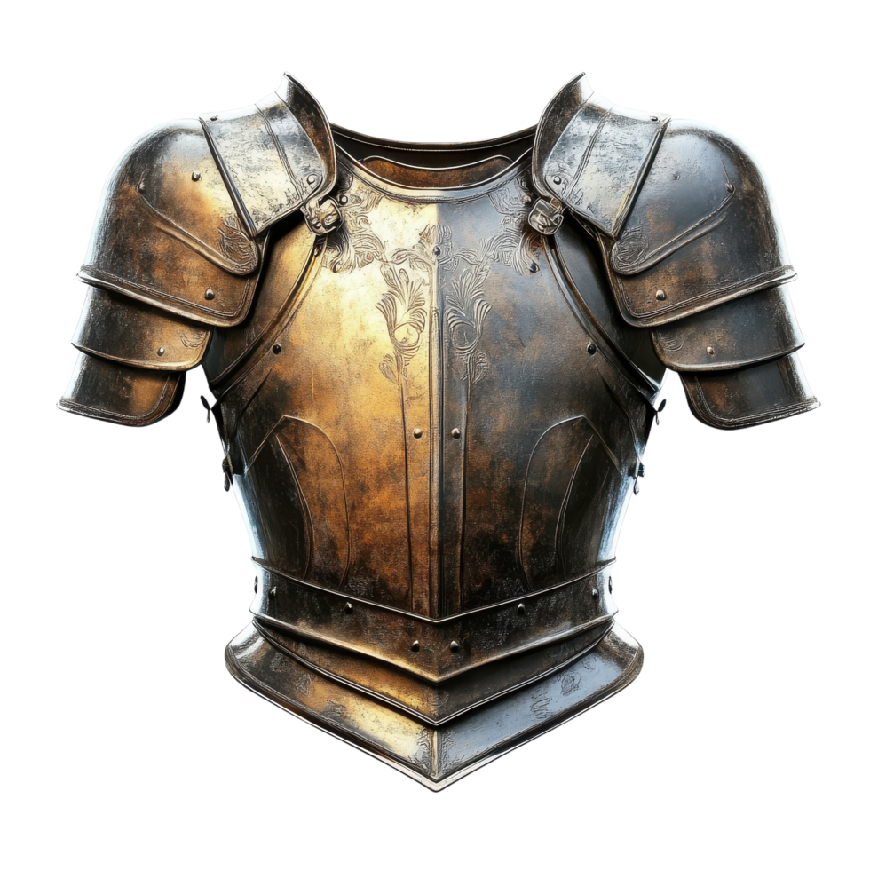 Medieval Armor Chest Plate for Historical Reenactments and Cosplay on transparent background. png