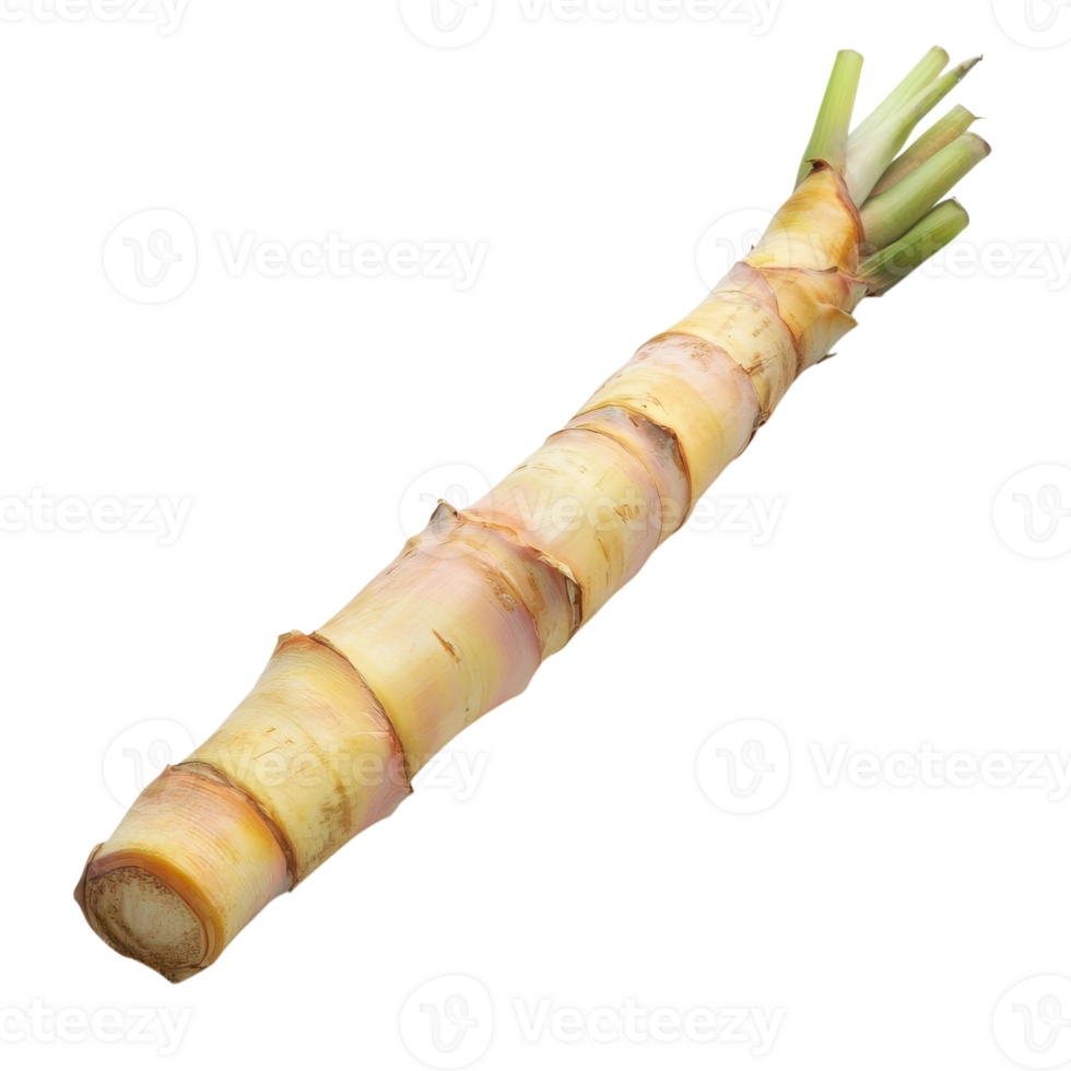 Fresh Bamboo Shoot Close-Up for Culinary Use on transparent background. png