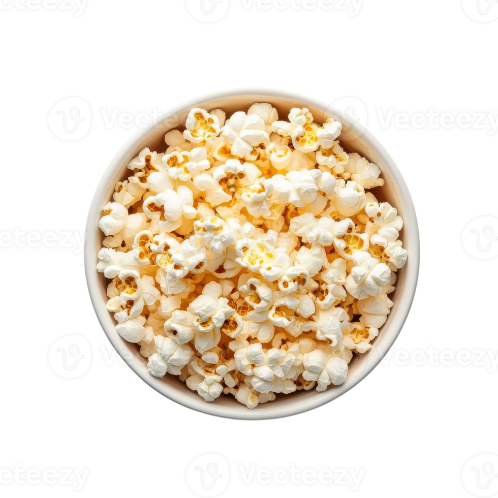 Delicious Bowl of Popcorn for Movie Nights or Events on transparent background. png