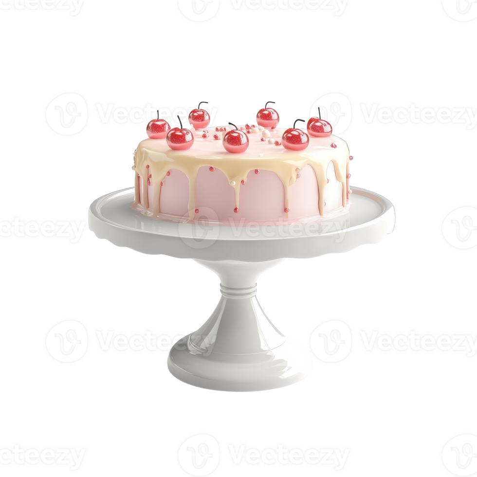 Elegant Cake Stand Displaying Delicate Pastries for Events on transparent background. png