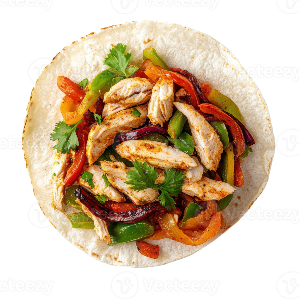 Delicious Chicken Fajita Wrap for Tasty Meals on transparent background. png