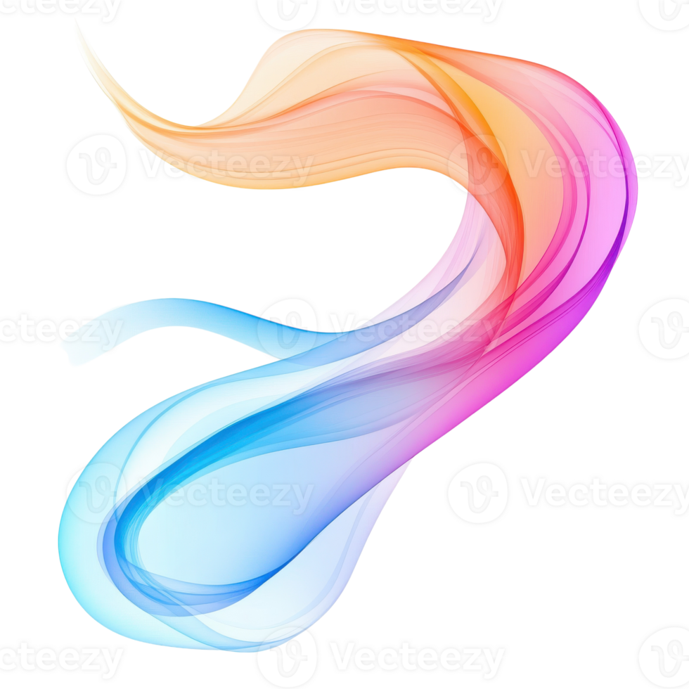 Colorful Wave Swoosh for Modern Graphic Use on transparent background. png