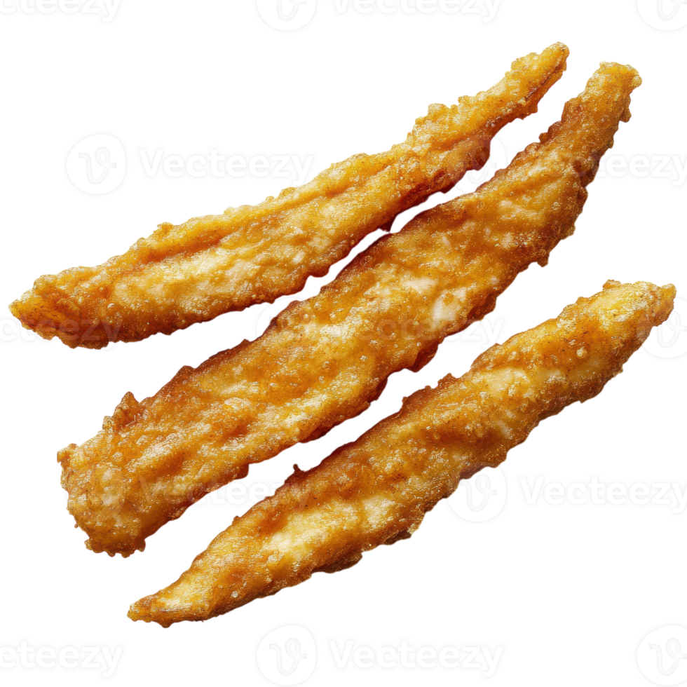 Crispy Fish Sticks Perfect for Delicious Meals on transparent background. png