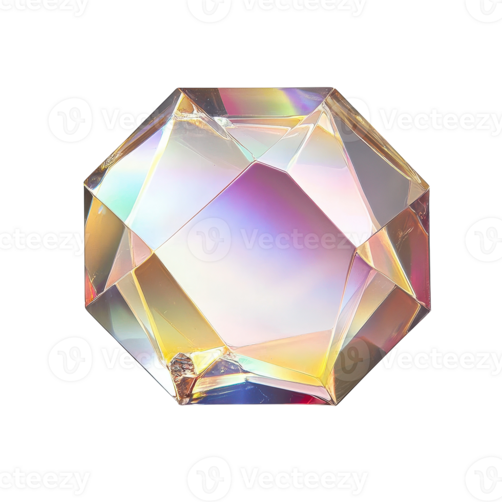 Crystal Hexagon Shape for Decorative Use on transparent background. png