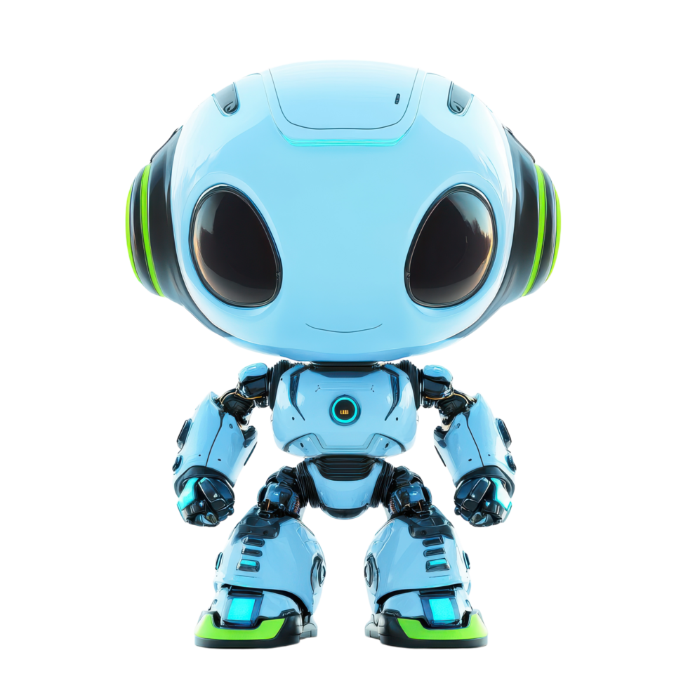 Cute Robot Isolated on White Background for Creative Projects on transparent background. png