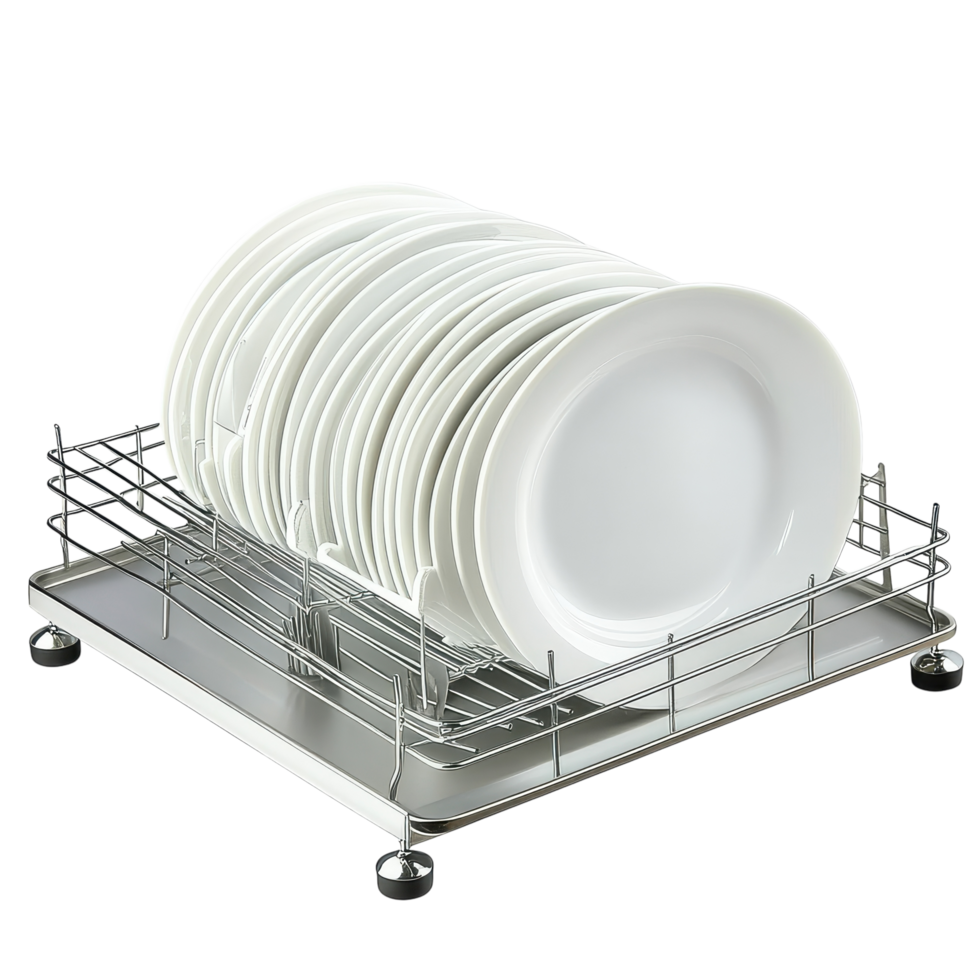 Efficient Dish Drying Rack for Kitchen Organization on transparent background. png