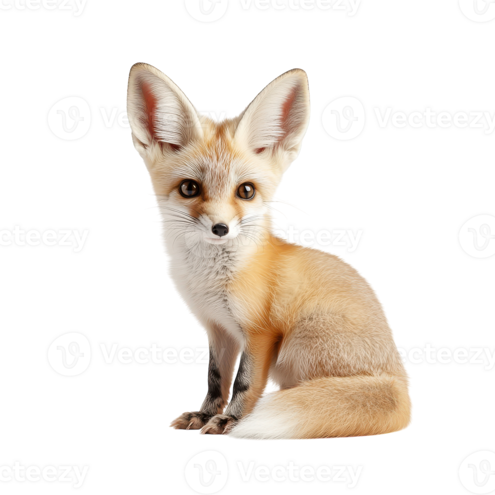 Fennec Fox Isolated on a White Background for Nature Photography on transparent background. png