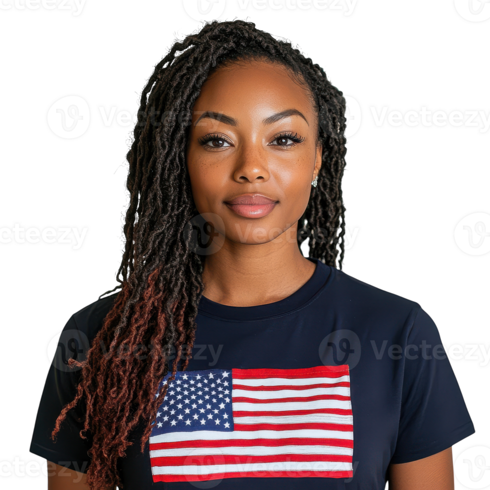 American Flag Design on White Background for Patriotism Themes on transparent background. png