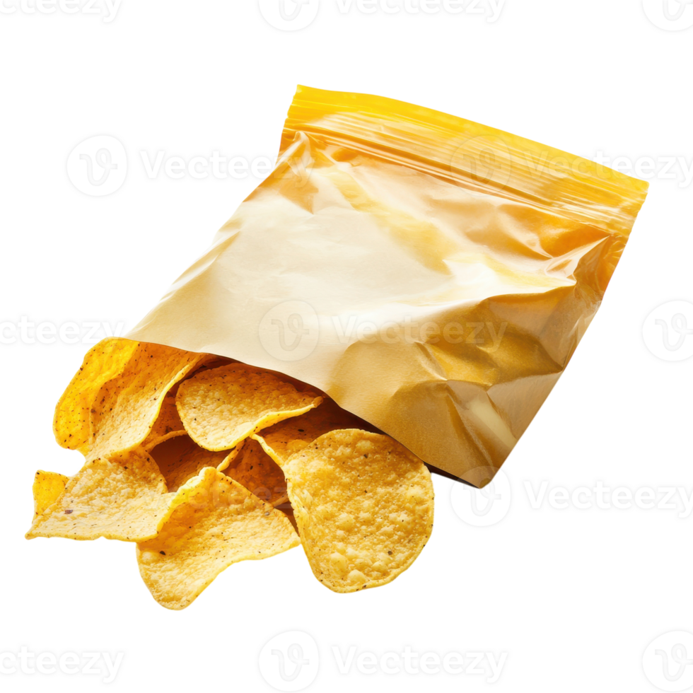 Fresh Tortilla Chips for Snacking and Dipping on transparent background. png