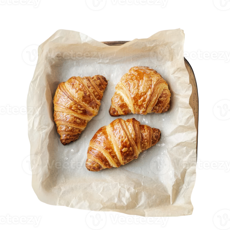 Freshly Baked Croissant for Breakfast or Bakery Menu on transparent background. png