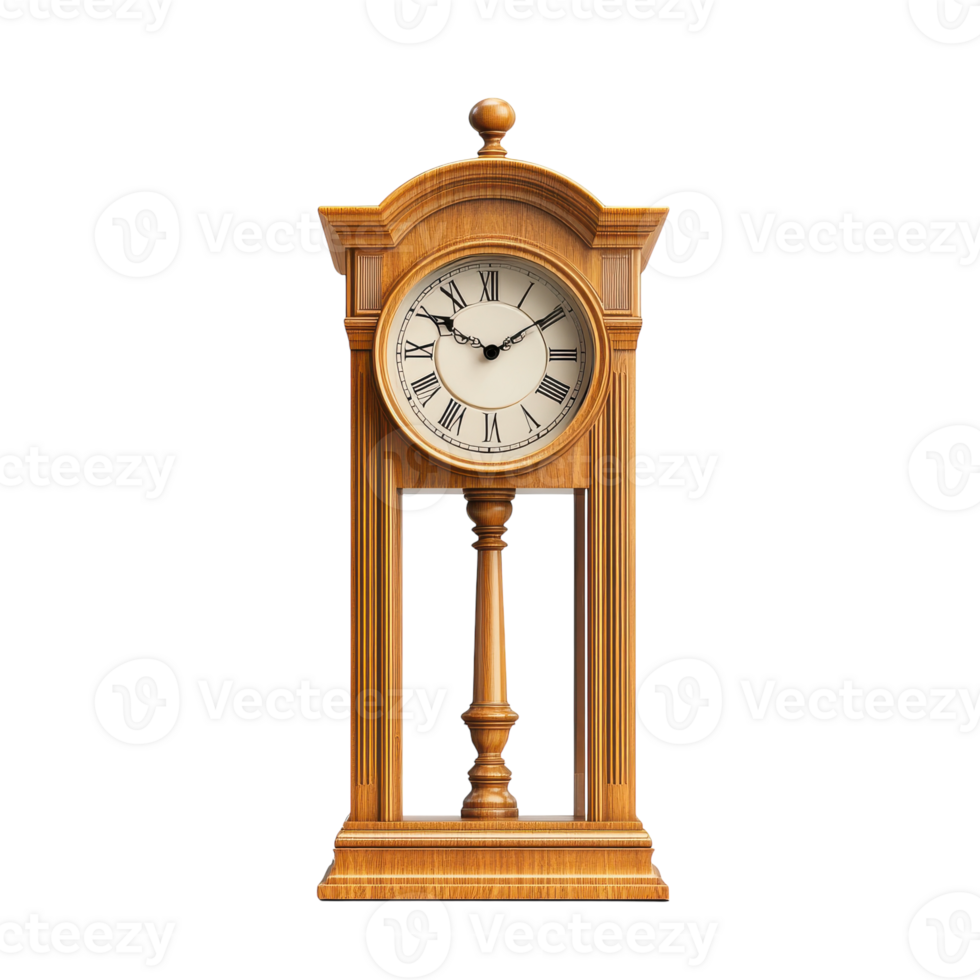 Elegant Grandfather Clock for Timeless Home Decor on transparent background. png