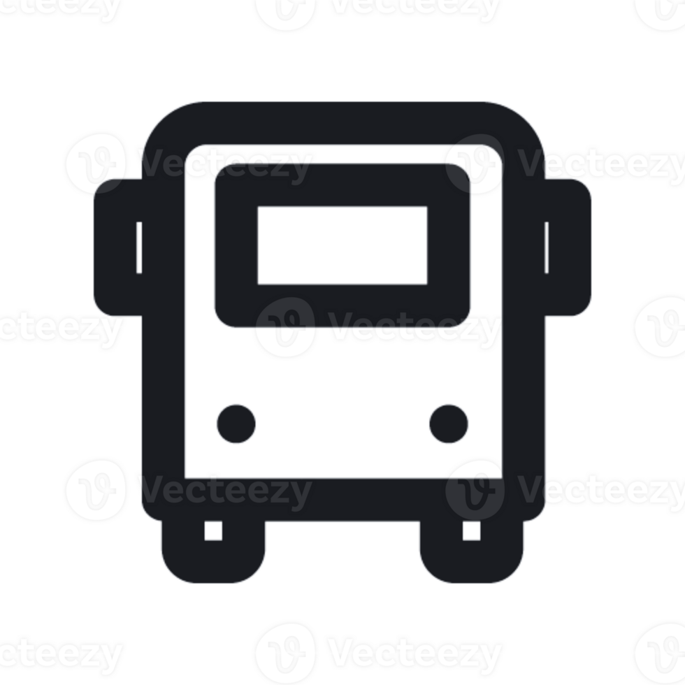 A black and white image of a bus icon png