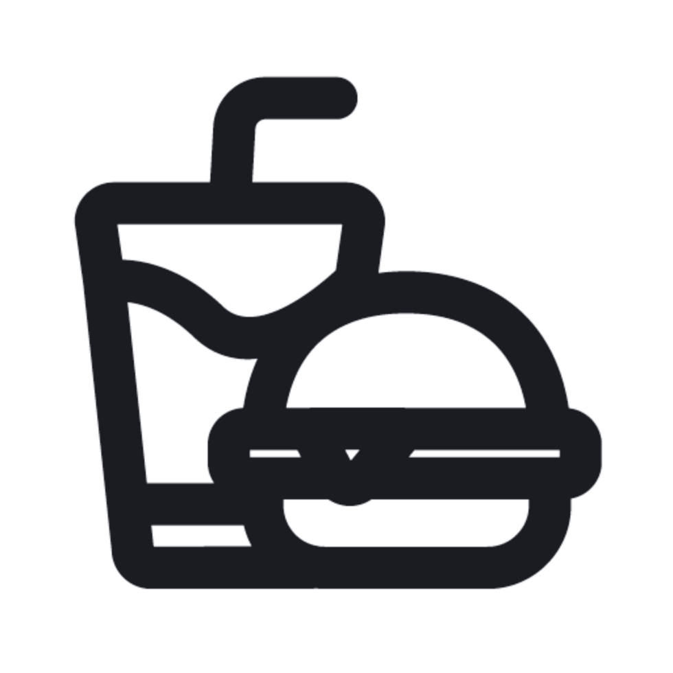 A hamburger and drink icon png