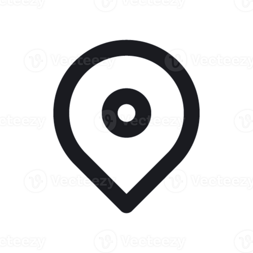 A location marker icon on a black background png