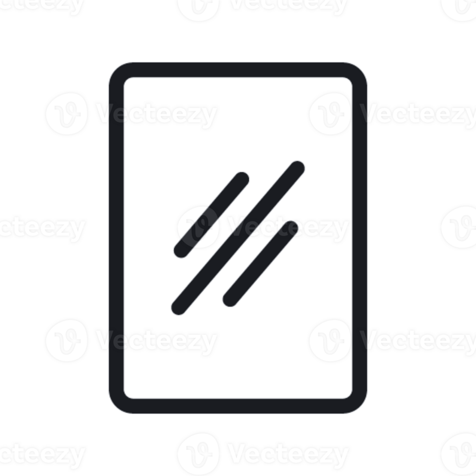 A tablet with a black background and a line drawn on it png