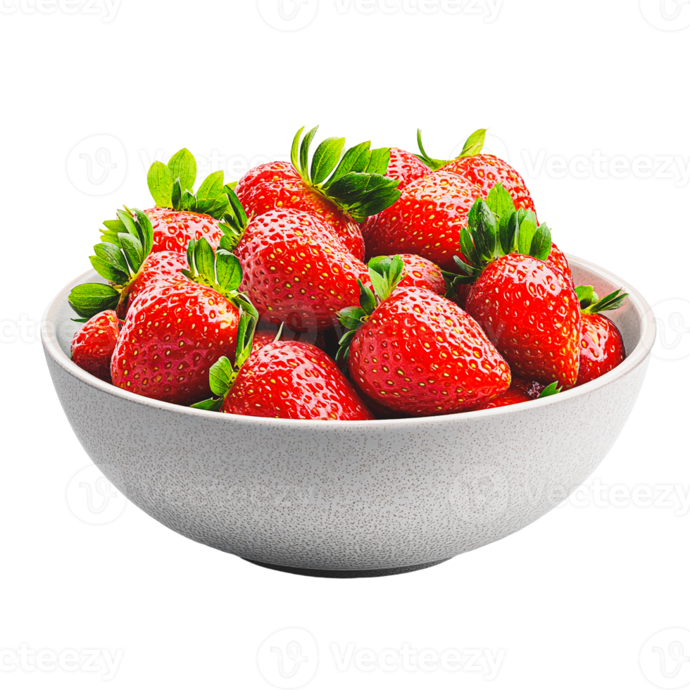 saftig Erdbeeren im ein dekorativ Schüssel png