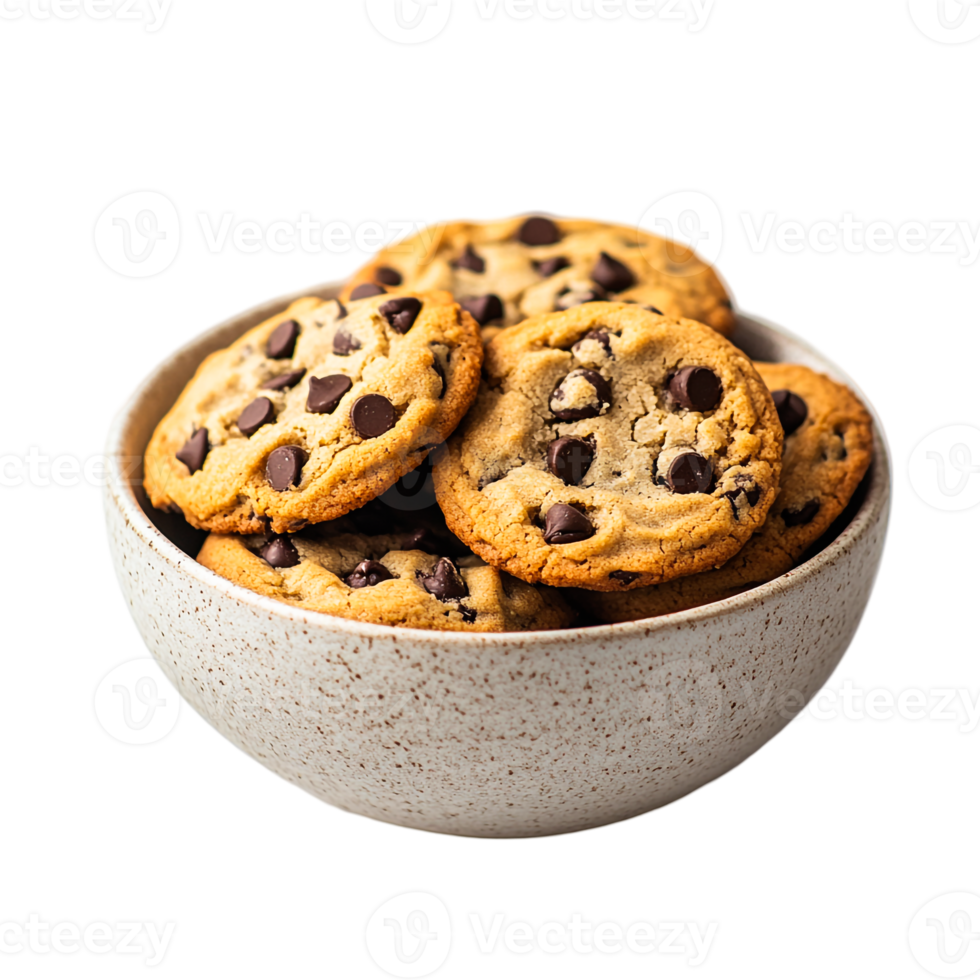 Chocolate Chip Cookies in a Bowl png