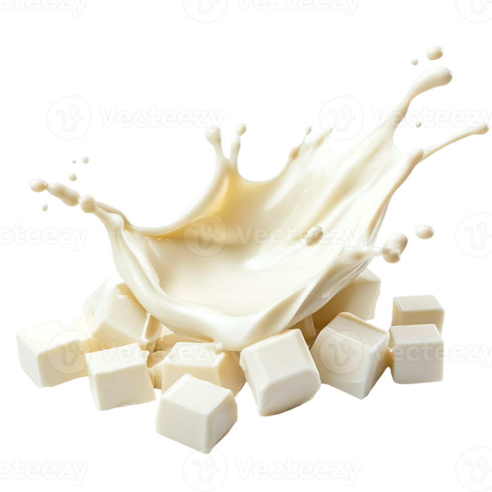 White Chocolate Melting and Mixing with Milk Splash png
