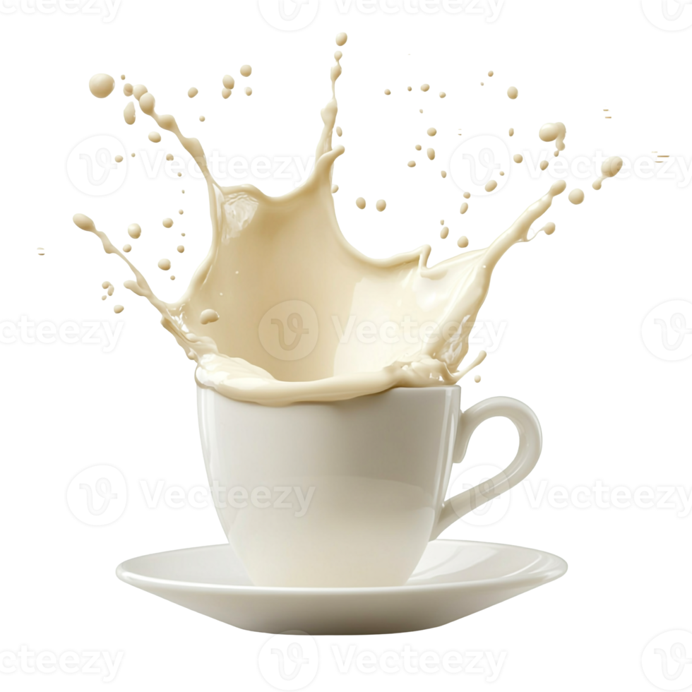 Splashing Milk and a Cup in Action png
