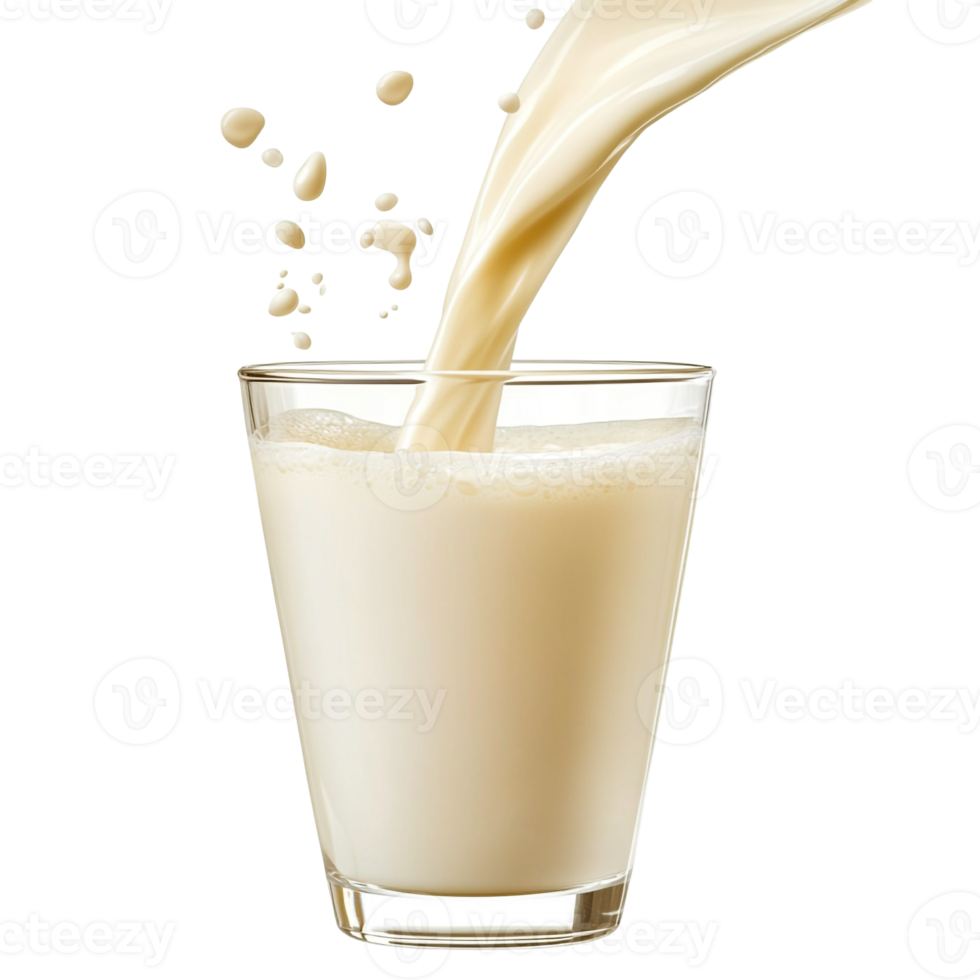 A Fresh Pour of Milk into a Glass png