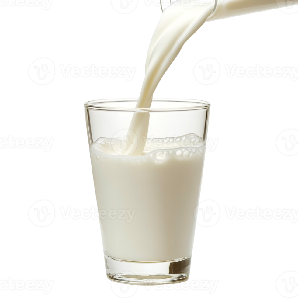 A Clean Pour of Milk into a Glass png