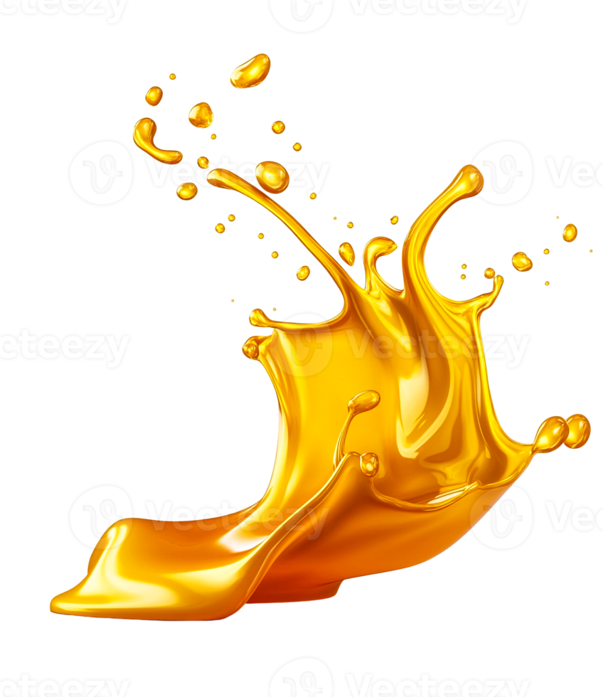 Dynamic Splash of Oil Isolated png