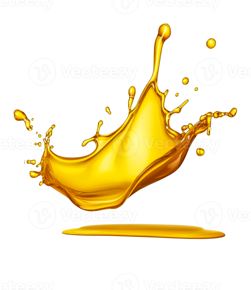 Isolated Golden Oil Splash in Motion png