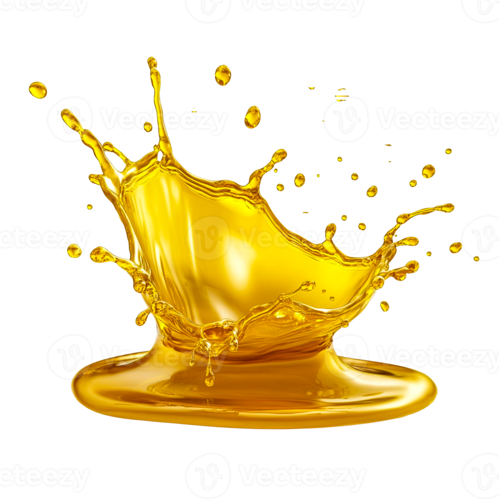 Smooth Flow of Golden Oil Splash png