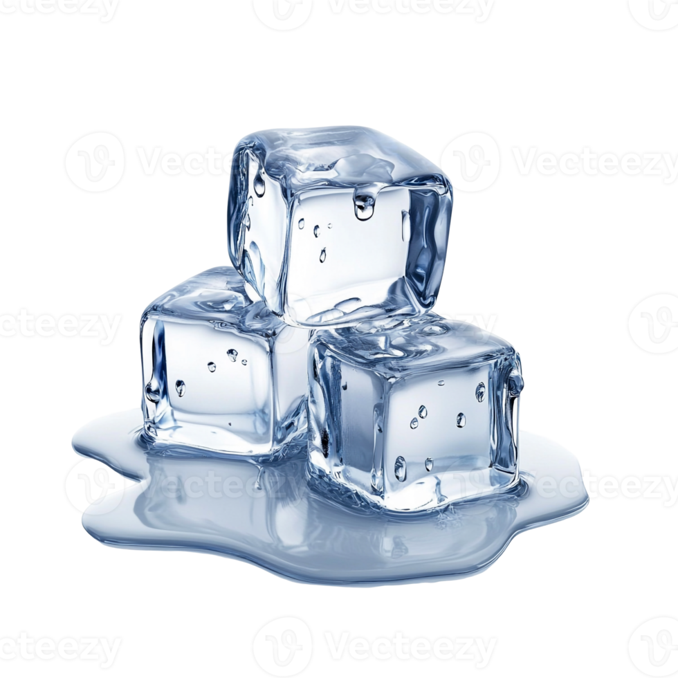 Derretendo gelo cubos com visível pinga png