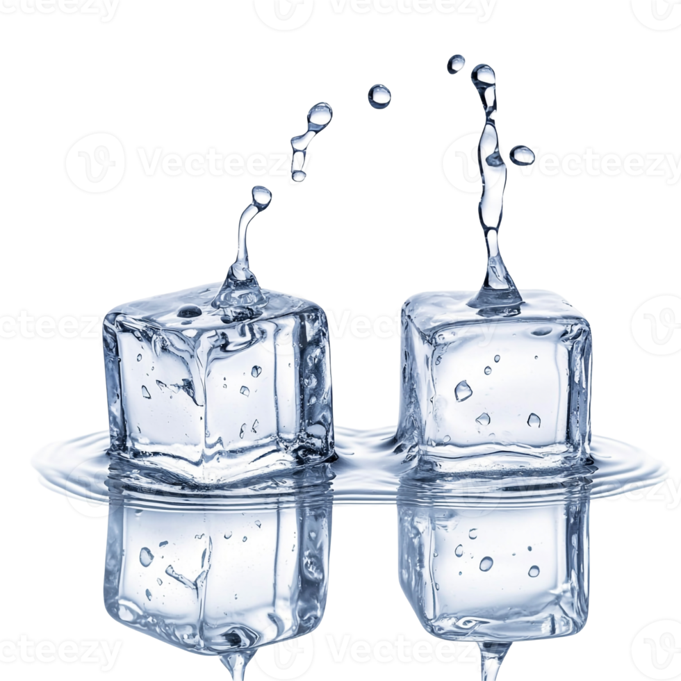 Ice Cubes with Drips of Water png