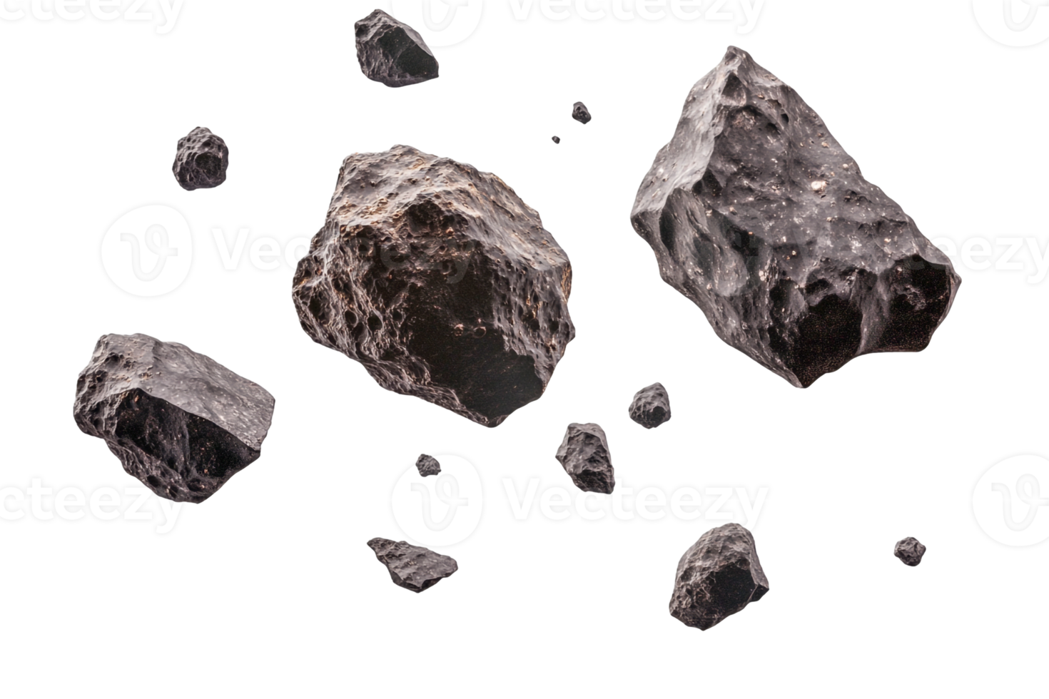 Asteroids Floating in an Intergalactic Setting png