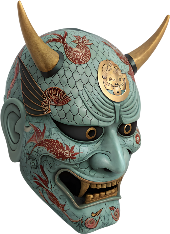 Wrathful Hannya Mask Design Reflecting Japanese Folklore. . png