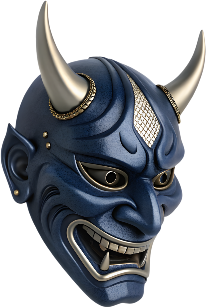 Intricate Hannya Mask Clipart Inspired by Japanese Folklore. . png