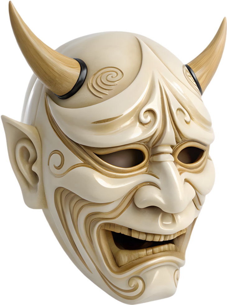 Detailed Hannya Mask Clipart Showcasing Cultural Heritage. . png