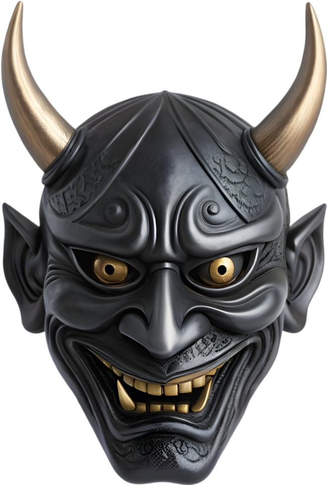 Japanese Hannya Mask Clipart Representing Powerful Wrath. . png