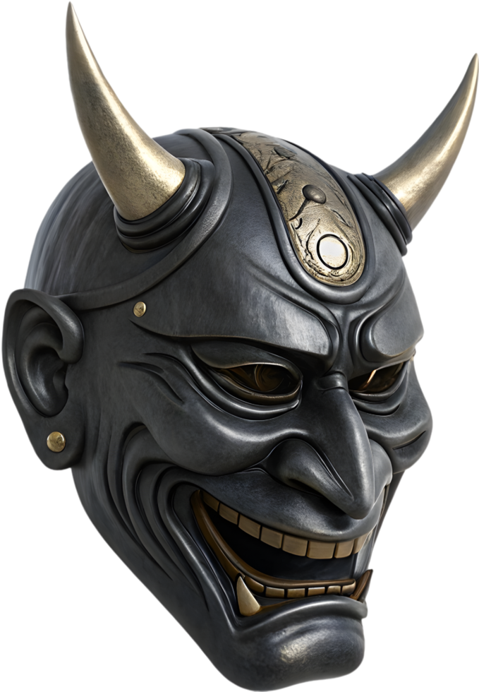 Hannya Mask Illustration Capturing Wrathful Japanese Heritage. . png