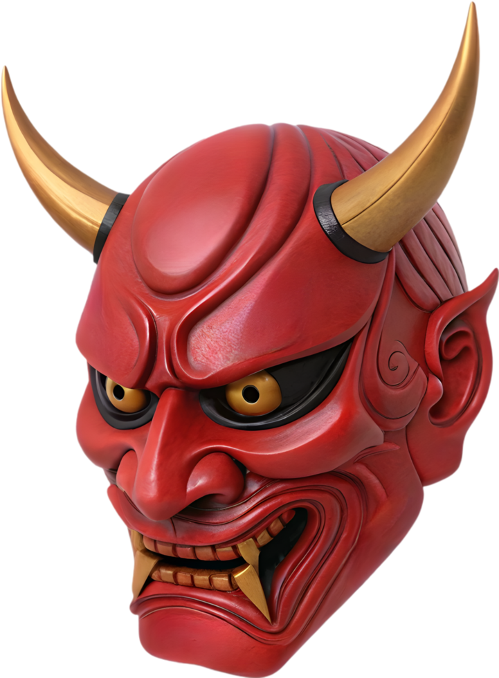 Striking Hannya Mask Illustration Inspired by Japanese Culture. . png